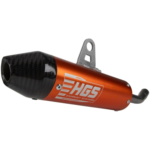 RCO MX SILENCER ROUND ALU ORANGE / CARBON END CAP