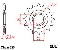 FRONT SPROCKET 520 13T - MOTO-MASTER - Bild 2