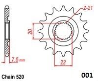 FRONT SPROCKET 520 14T - MOTO-MASTER - Bild 2