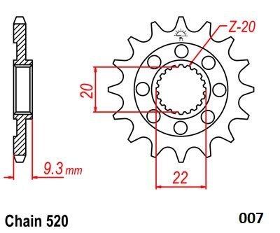 FRONT SPROCKET 520 13T - MOTO-MASTER - Bild 2