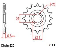 FRONT SPROCKET 520 14T - MOTO-MASTER - Bild 3