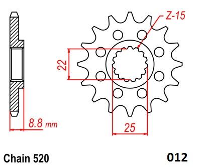 FRONT SPROCKET 520 15T - MOTO-MASTER - Bild 3