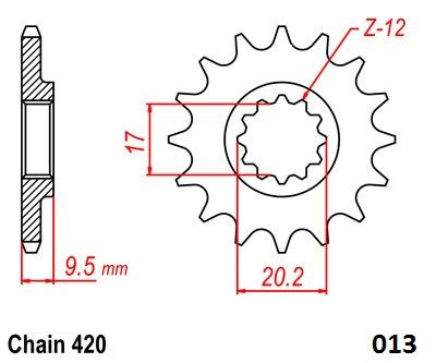 FRONT SPROCKET 420 14T - MOTO-MASTER - Bild 3