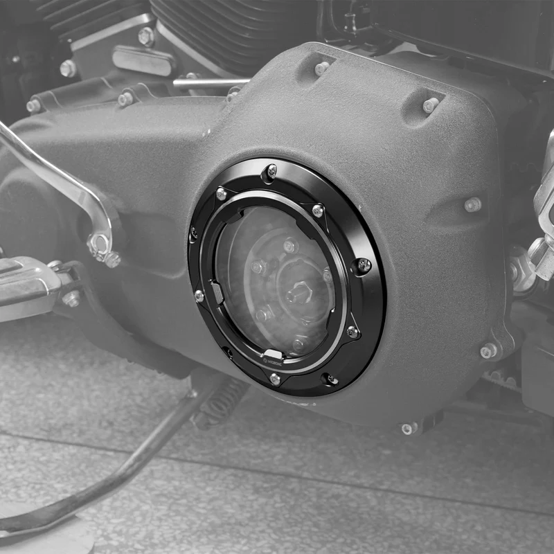 Clear Twincam Derby cover Svart/ Contrast - Bild 2