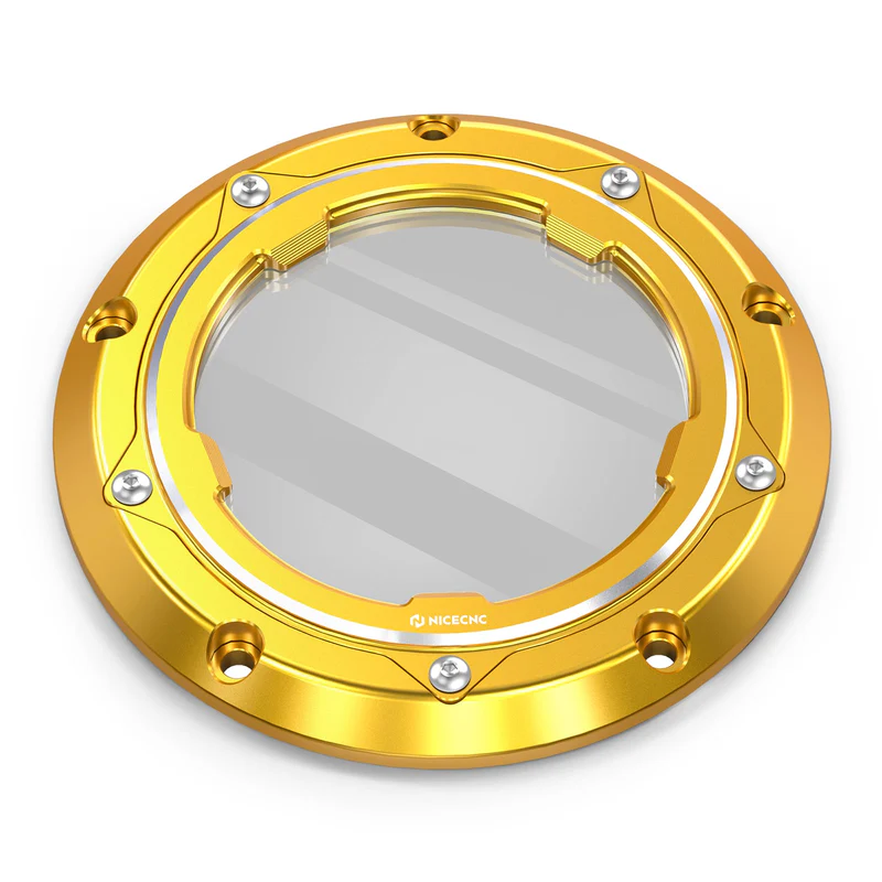 Clear Twincam Derby cover Gold/Contrast