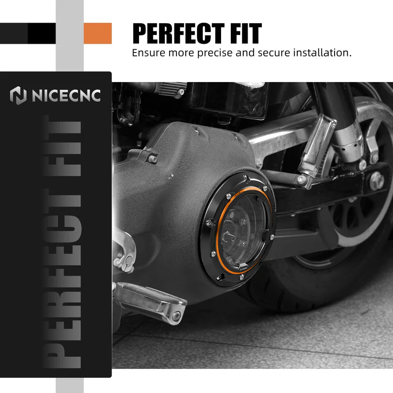 Clear Twincam Derby cover Svart/ Orange - Bild 2