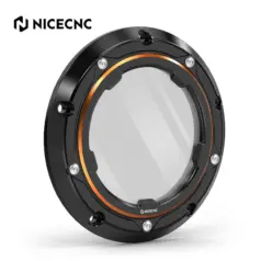 Clear Twincam Derby cover Svart/ Orange