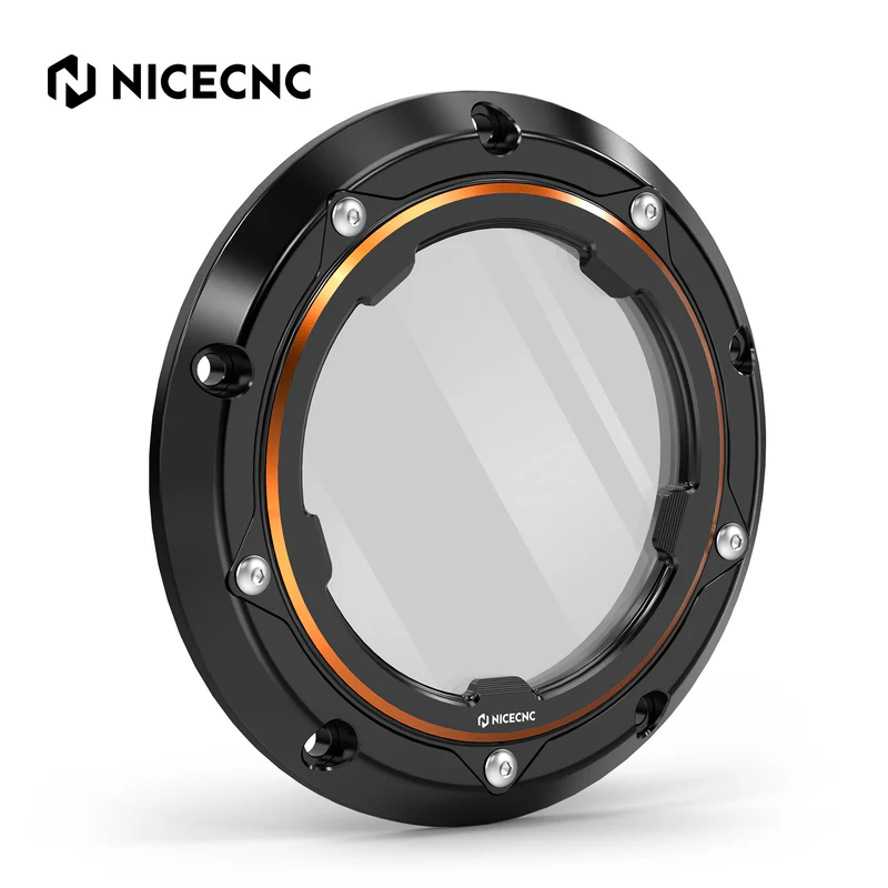 Clear Twincam Derby cover Svart/ Orange