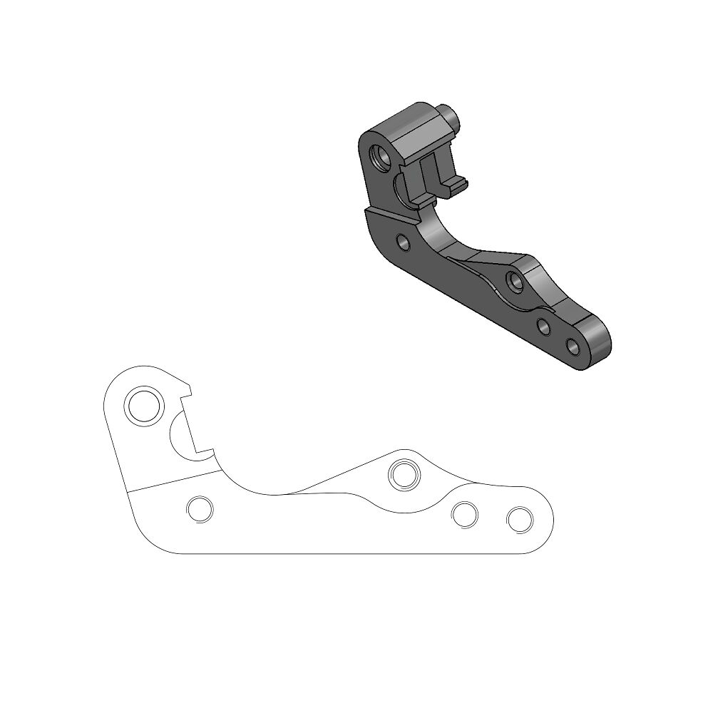 BRAKE CALIPER RELOCATION BRACKET 270mm - MOTO-MASTER