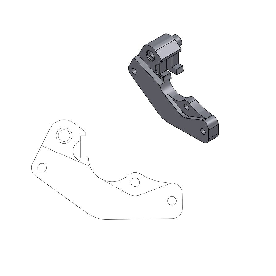 BRAKE CALIPER RELOCATION BRACKET 270mm - MOTO-MASTER