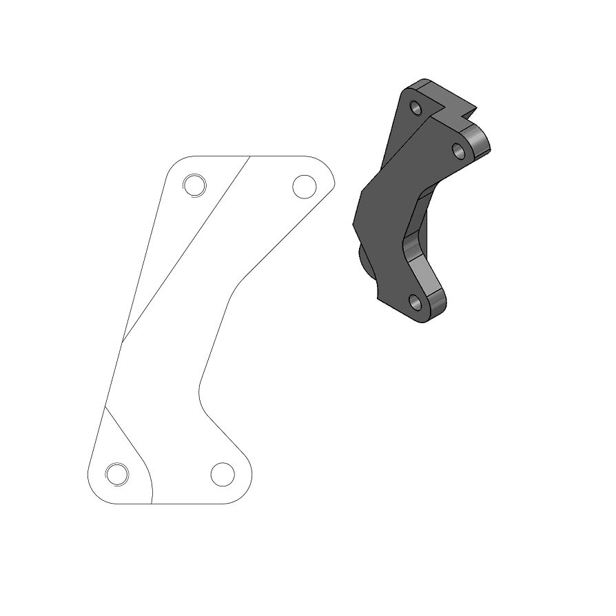 BRAKE CALIPER RELOCATION BRACKET SM STREET 320mm - MOTO-MASTER
