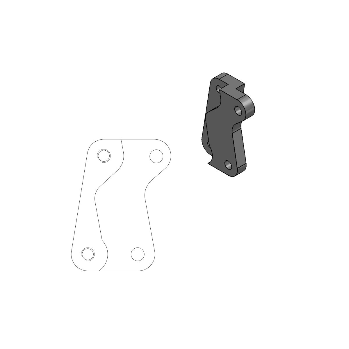 BRAKE CALIPER RELOCATION BRACKET SM STREET 320mm - MOTO-MASTER