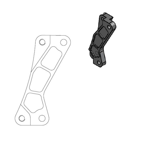 BRAKE CALIPER RELOCATION BRACKET SM STREET 320MM - MOTO-MASTER