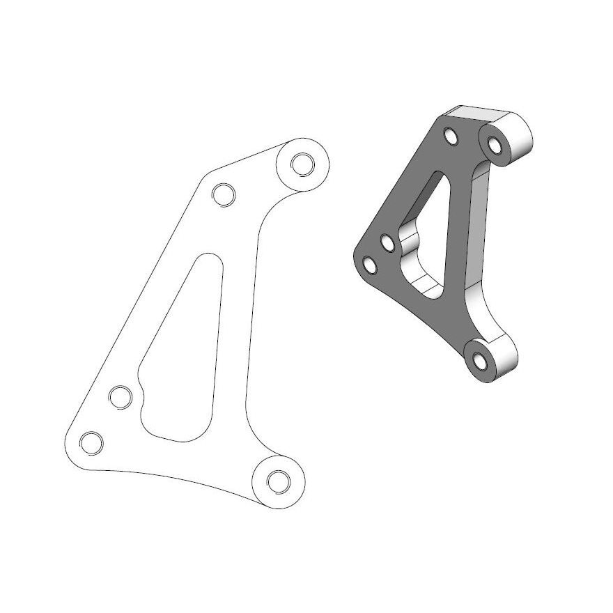 BRAKE CALIPER RELOCATION BRACKET SM RACING 320MM - MOTO-MASTER