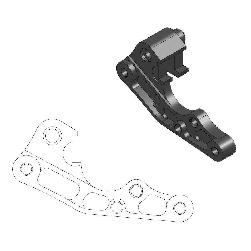 BRAKE CALIPER RELOCATION BRACKET 270MM - MOTO-MASTER