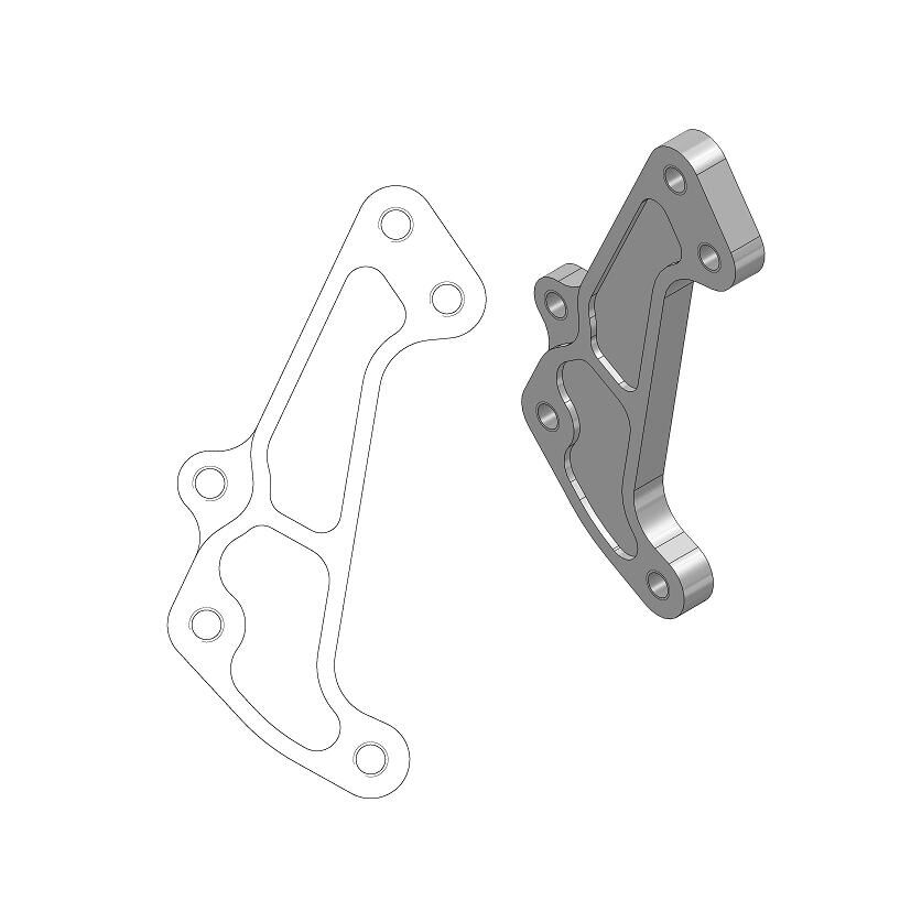 BRAKE CALIPER RELOCATION BRACKET SUPERMOTO 320mm - MOTO-MASTER