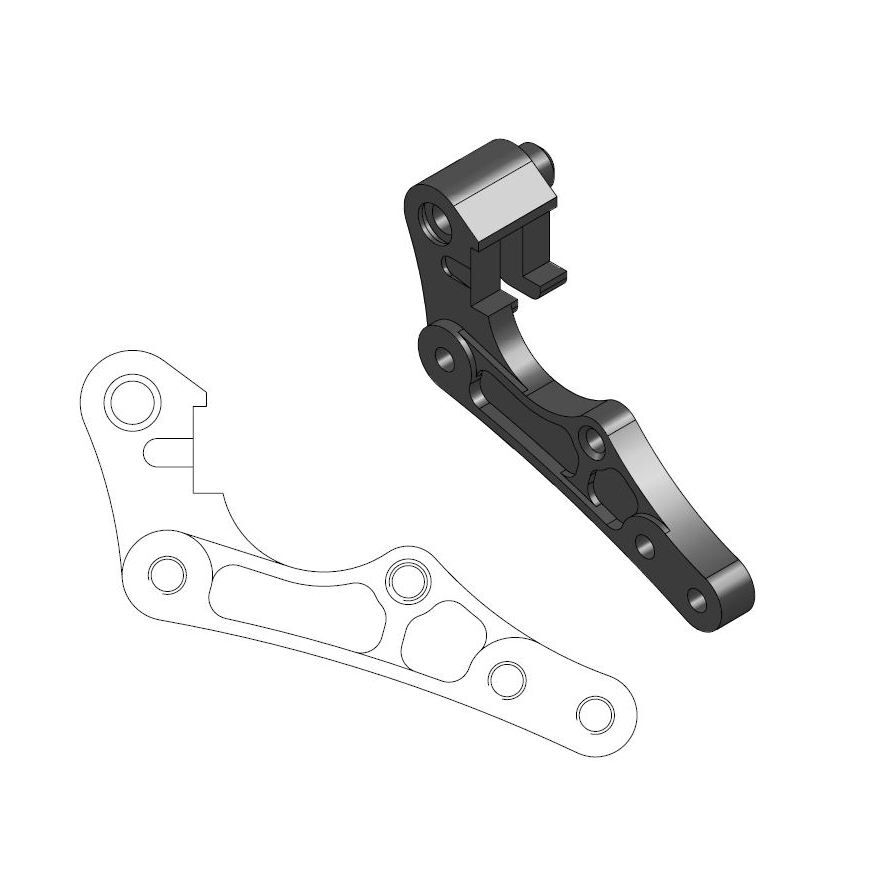 BRAKE CALIPER RELOCATION BRACKET 320mm - MOTO-MASTER