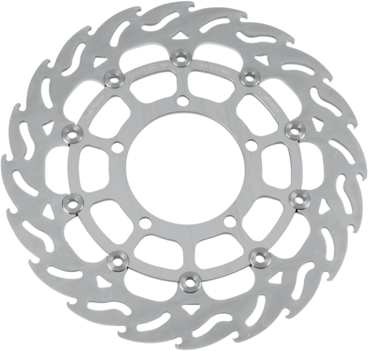 BRAKE ROTOR FLOATING FLAME FLAMED BLACK - MOTO-MASTER