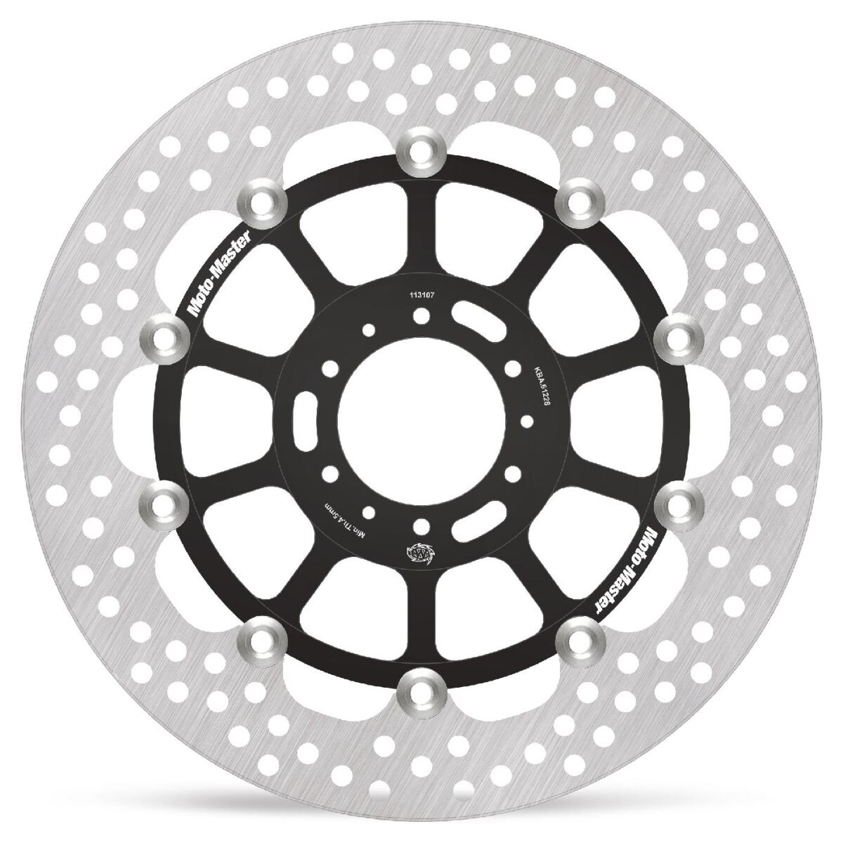 BRAKE ROTOR FLOATING HALO ROUND BLACK - MOTO-MASTER
