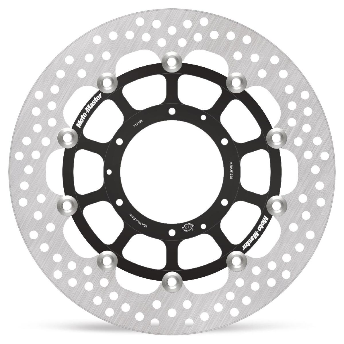 BRAKE ROTOR FLOATING HALO ROUND BLACK - MOTO-MASTER
