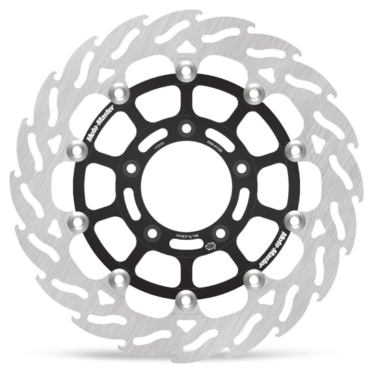 BRAKE ROTOR FLOATING FLAME FLAMED BLACK - MOTO-MASTER