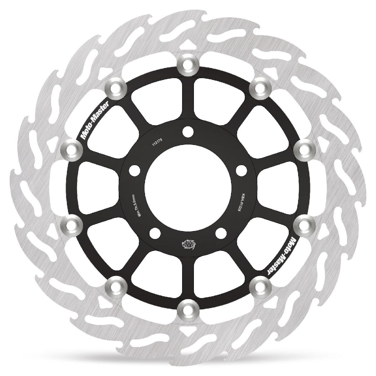 BRAKE ROTOR FLOATING FLAME FLAMED BLACK - MOTO-MASTER