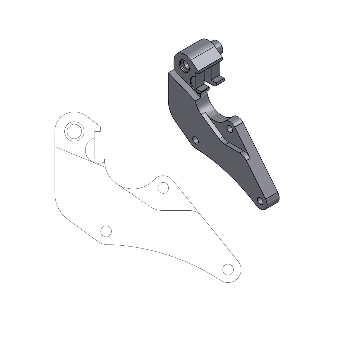 RELOCATION BRACKET BRAKE CALIPER SM STREET 320MM - MOTO-MASTER