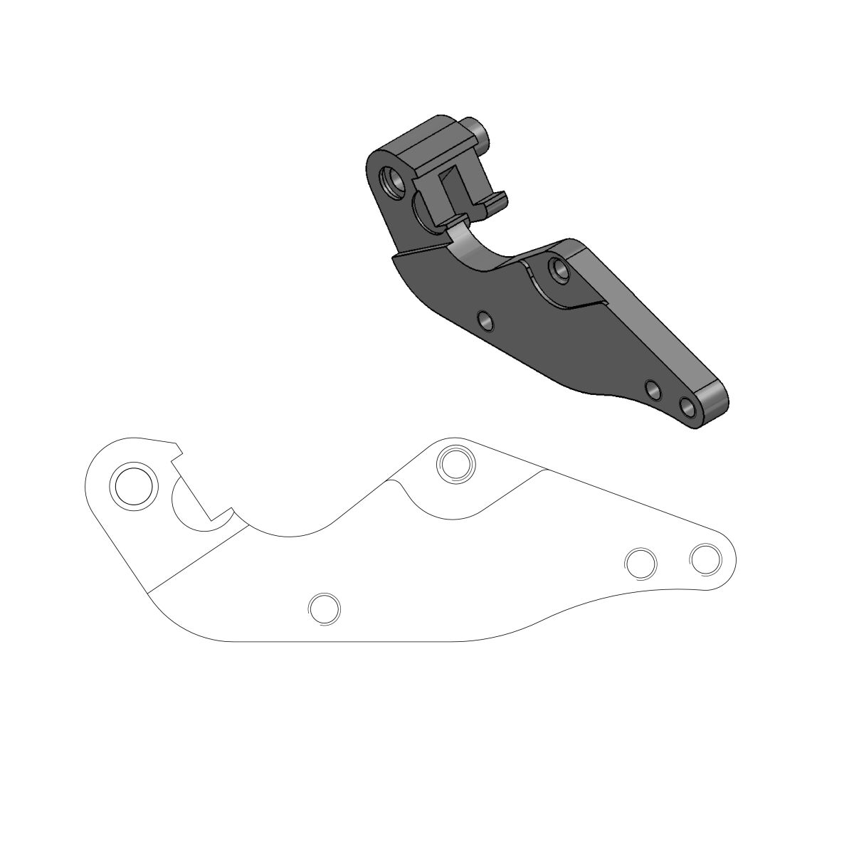 RELOCATION BRACKET BRAKE CALIPER SM STREET 320MM - MOTO-MASTER