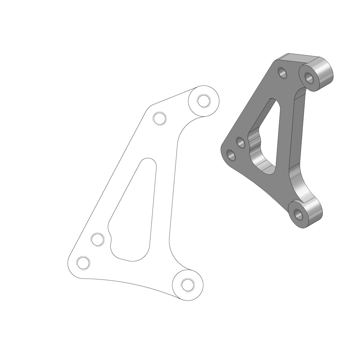 RELOCATION BRACKET BRAKE CALIPER SM RACING 320MM - MOTO-MASTER - Bild 2
