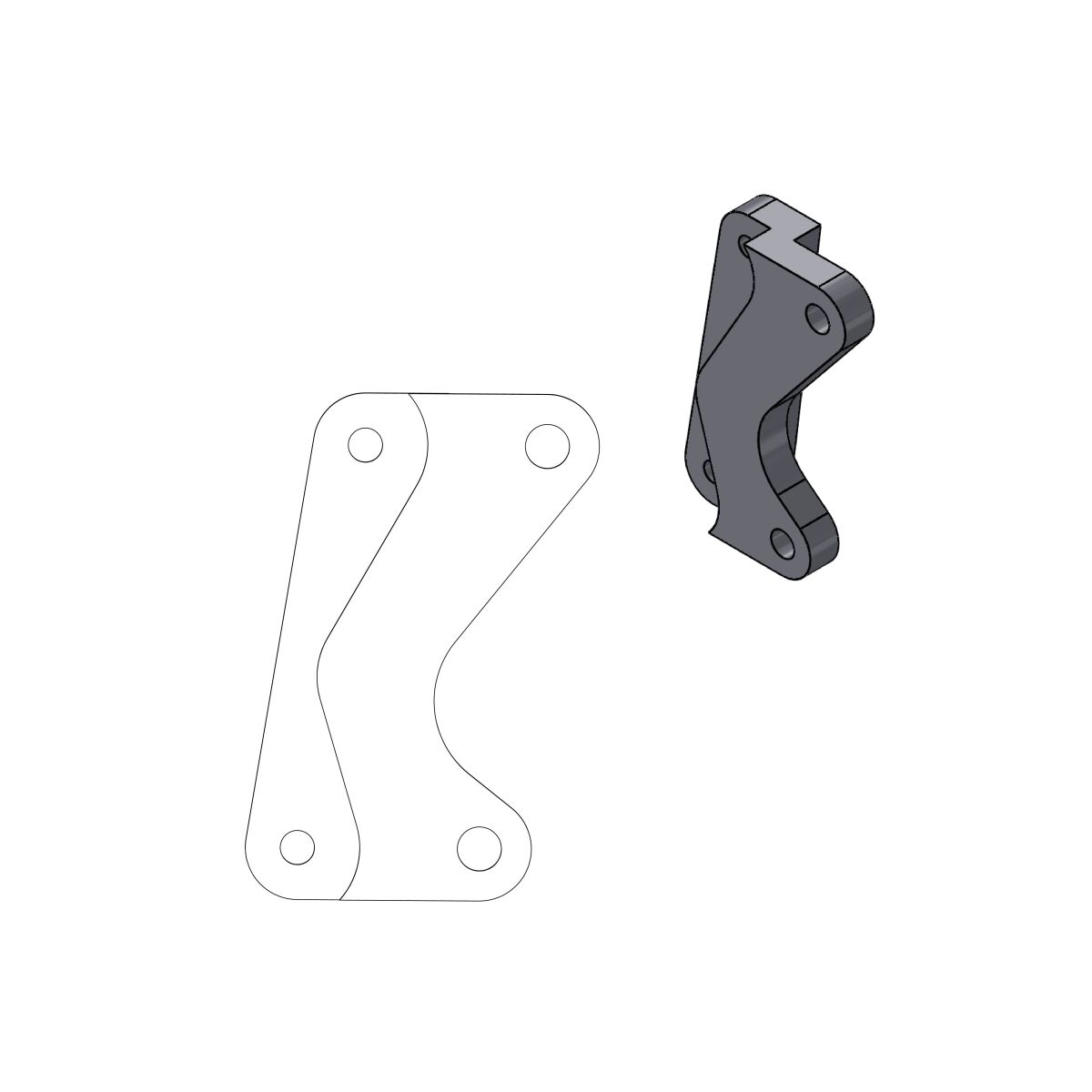 RELOCATION BRACKET BRAKE CALIPER SM STREET 320MM - MOTO-MASTER