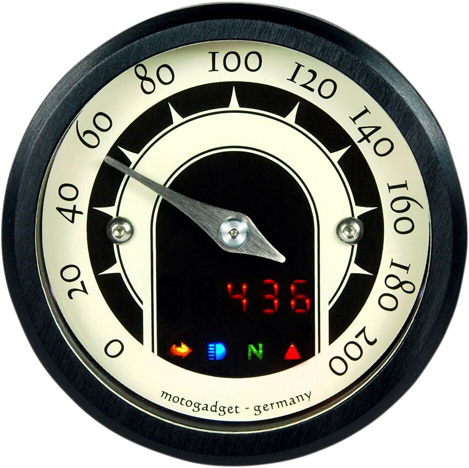MST SPEEDSTER ANALOG SPEEDOMETER ANODIZED BLACK - MOTOGADGET