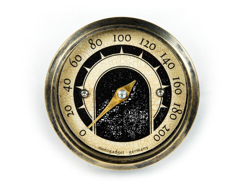 MST VINTAGE ANALOG SPEEDOMETER BRASS FINISH - MOTOGADGET