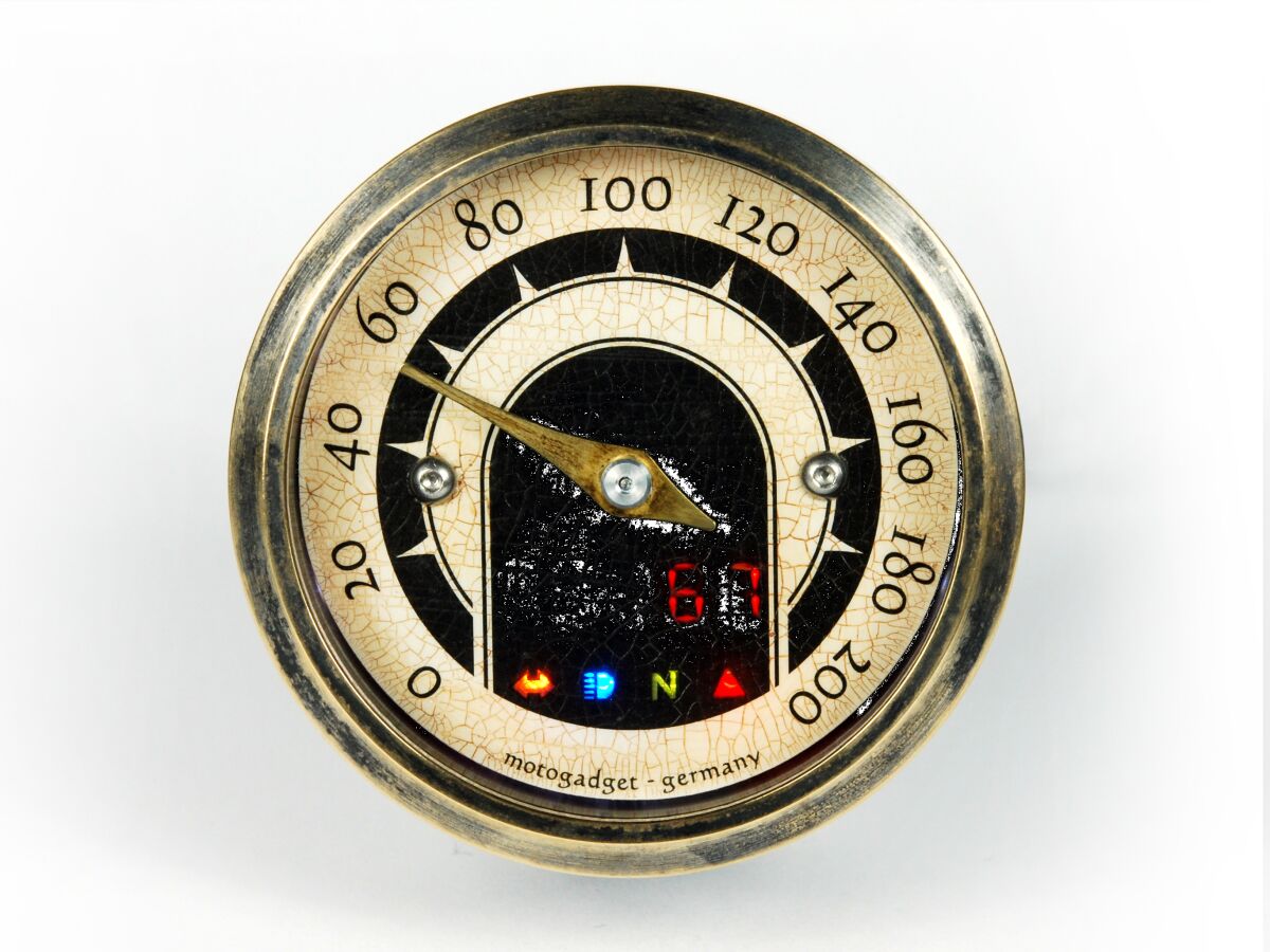 MST VINTAGE ANALOG SPEEDOMETER BRASS FINISH - MOTOGADGET - Bild 2