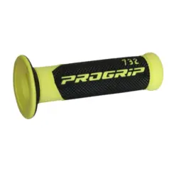 Progrip 732 Double Density Handtag – 125 mm – Svart/Fluo Gul (closed ends) – Par