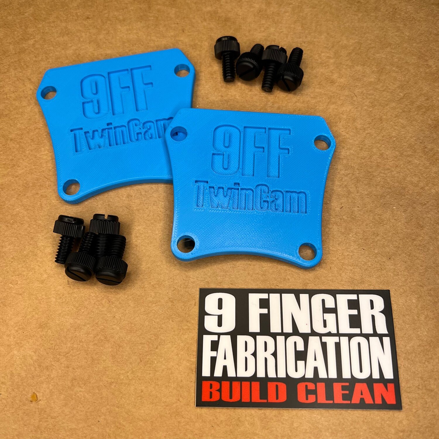 9Finger Fabrication, Twin Cam lifter bore case cover set - Bild 2