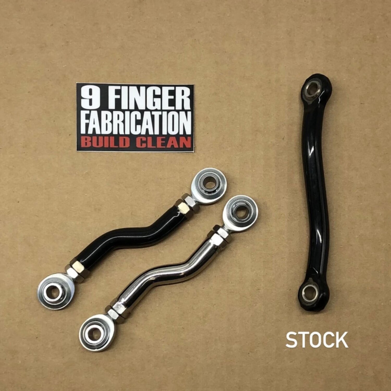 9Finger Fabrication, M8 mid-control brake linkage. Black