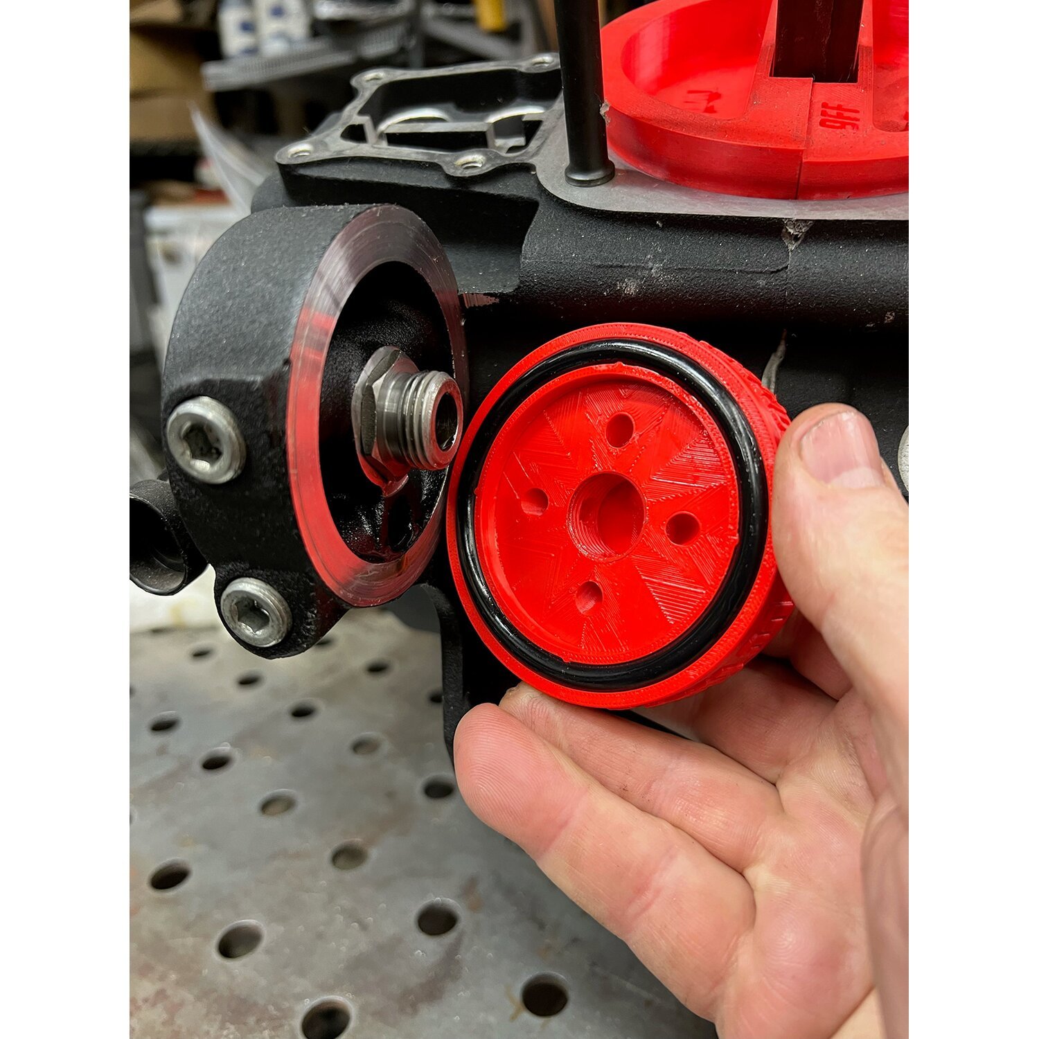 9Finger Fabrication, oil filter cover