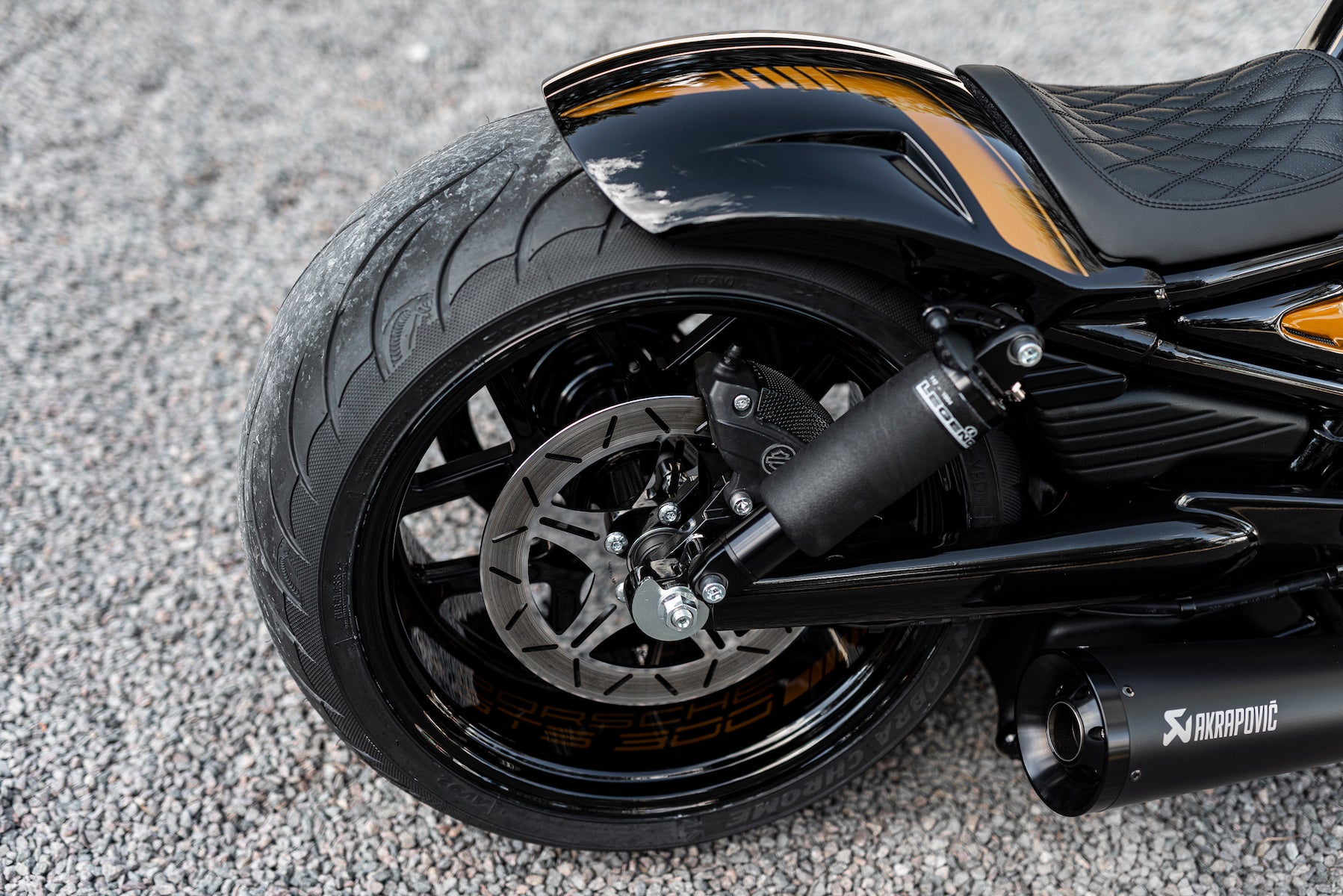 280-300 Tire V-Rod Custom Rear Fender 2007-2017 "Short Oval" - Bild 2