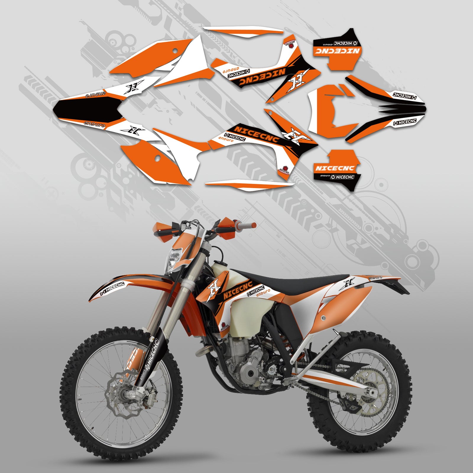 Motorcycle Full Graphics Decals Stickers Kit For KTM EXC 2012-2013 XC 2011 - Bild 2