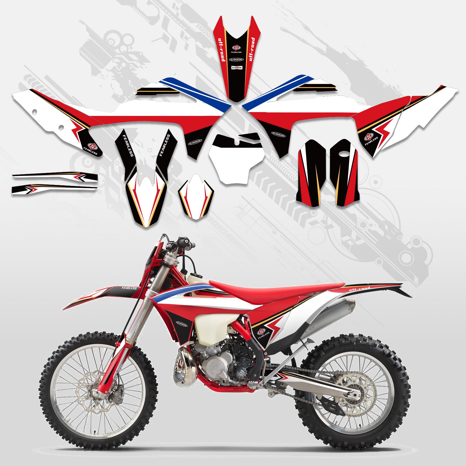 Motorcycle Full Graphics Decals Stickers Kit For GAS GAS MC Motocross 2021-2023