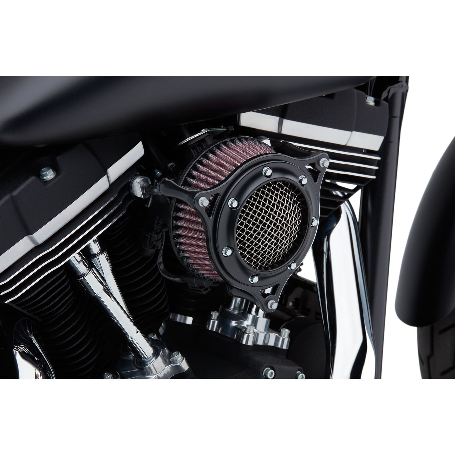 RPT air cleaner kit. Black 18-24 (NU) Softail; 17-25 FLT/Touring (excl. 24-25 FLHX 117; 2025 FLHXU; 24-25