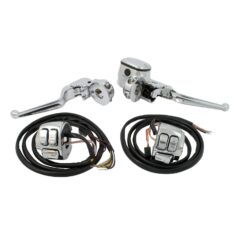 Handlebar control kit chrome 9/16" bore 96-13 Big Twin (Excl. 11-13 Softail; 12-13 Dyna; FXCW; FLT/Touring); 96-03 XL