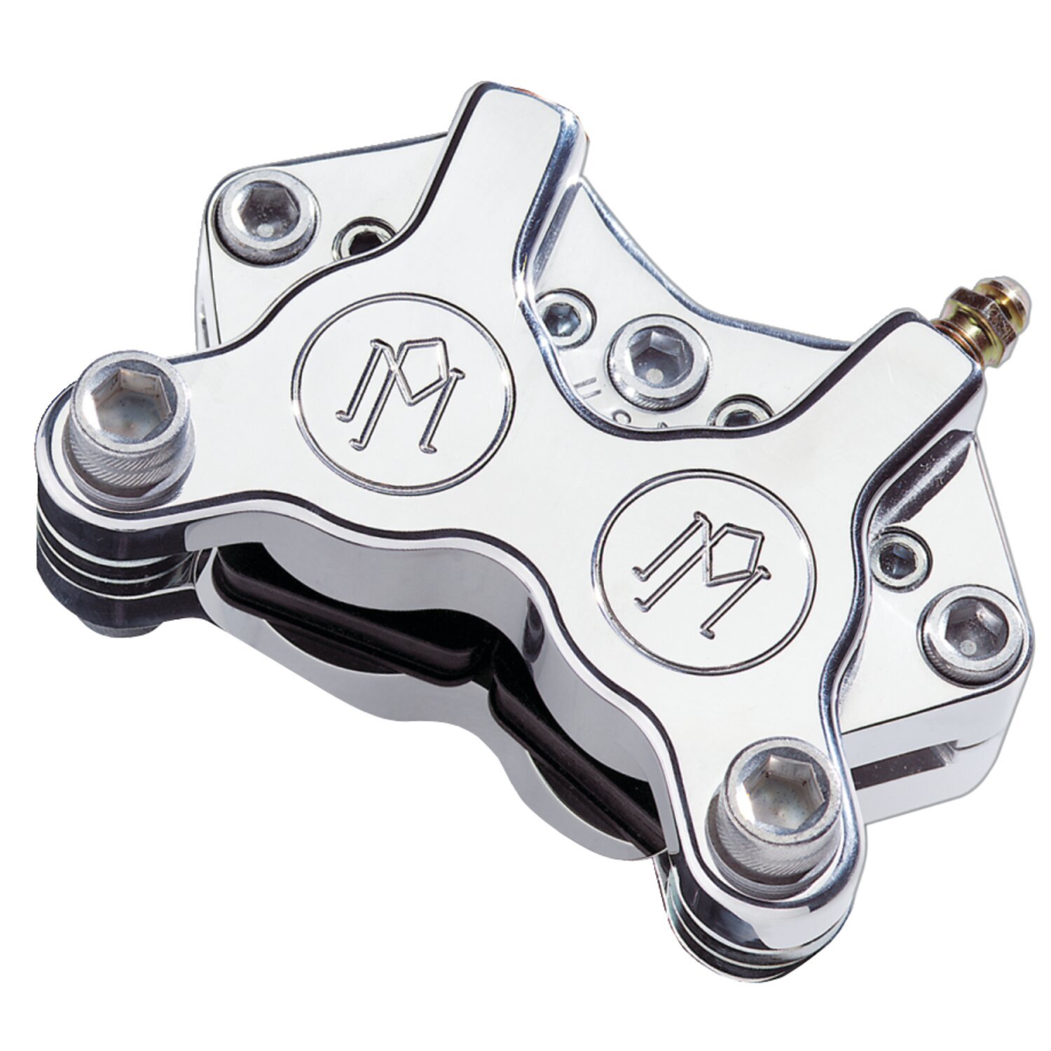 PM, 4-p classic caliper 125x4SL. Polished 84-99 FXLR; XLH models with stock 11.5" single disc and stock or custom wire