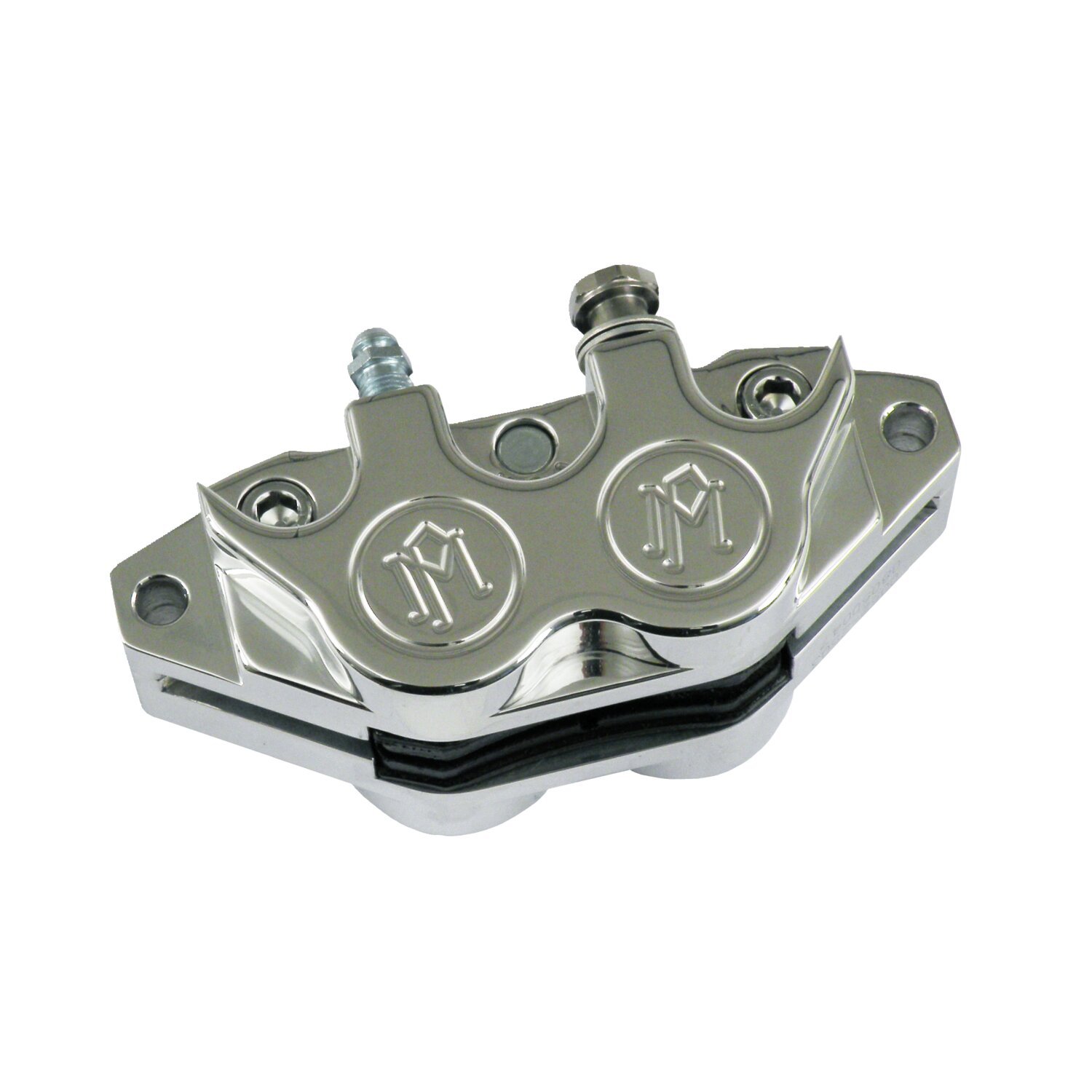 PM, 4-piston 125x4RSPH ''classic'' caliper. Polished Rear right: 84-E87 Softail. See catalog for required bracket (NU). Rear left: