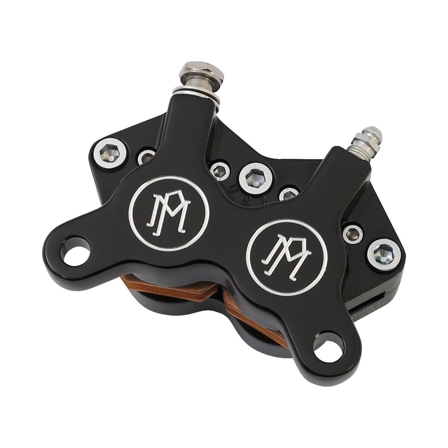 PM, Caliper bracket, 11.5" front left. Black CC 84-99 FXLR; XLH models with stock 11.5" single disc and stock or custom wire