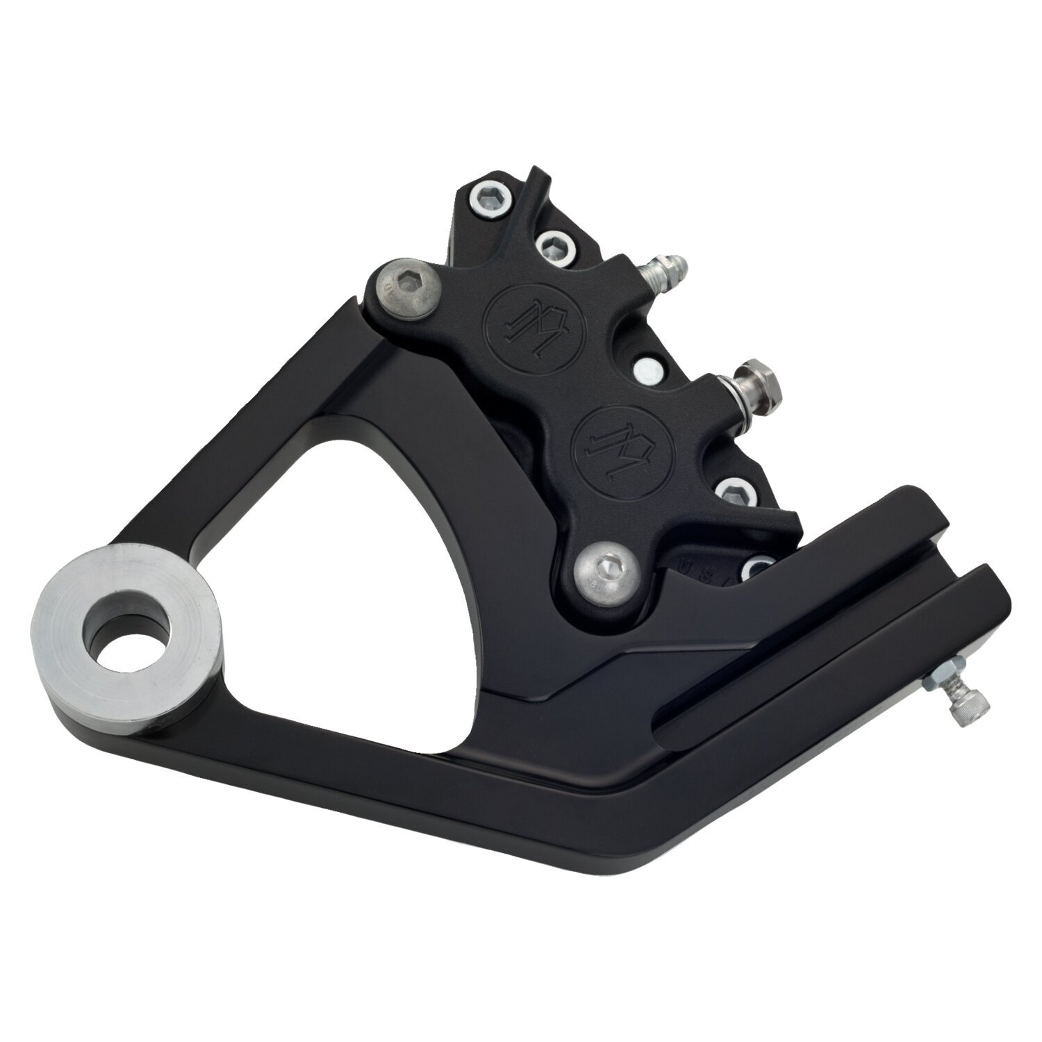 PM, Rear caliper bracket, 11.5". Black 00-06 Softail (Excl. models with 200 rear tire) (NU)