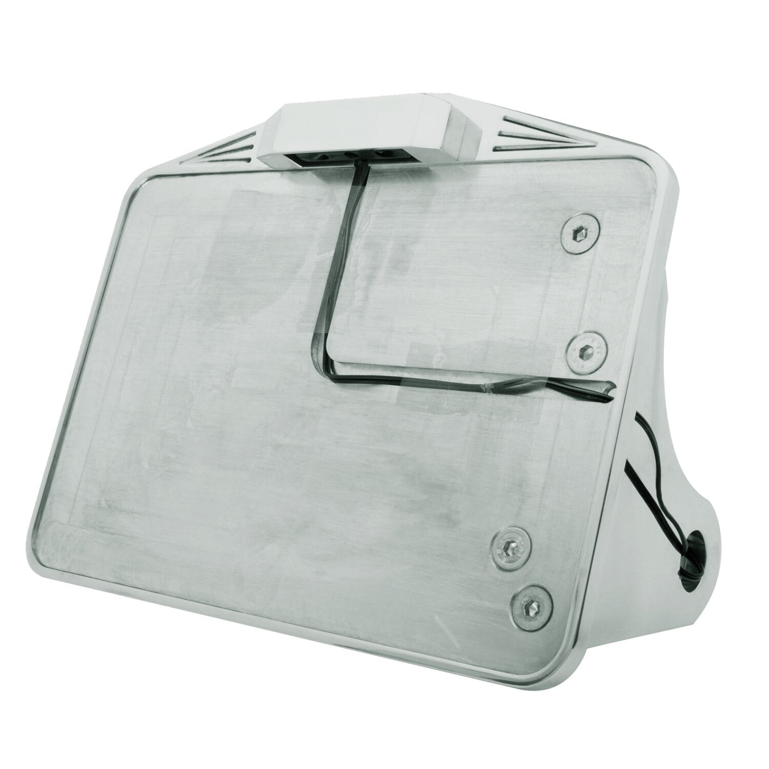 side mount license plate bracket kit. Polished EU 08-17 Softail