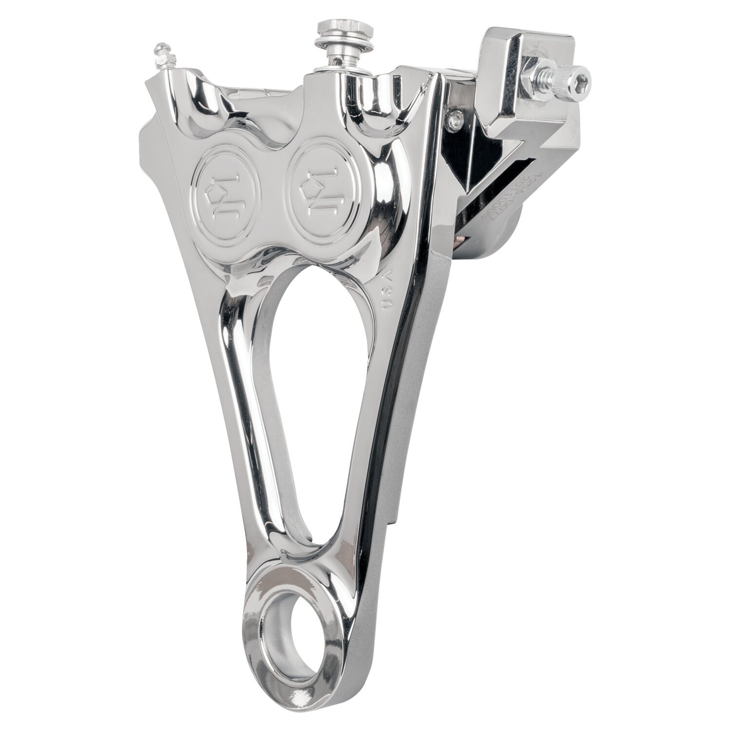 PM, 4-piston one-piece caliper/bracket, rear. Chrome 18-25 Softail