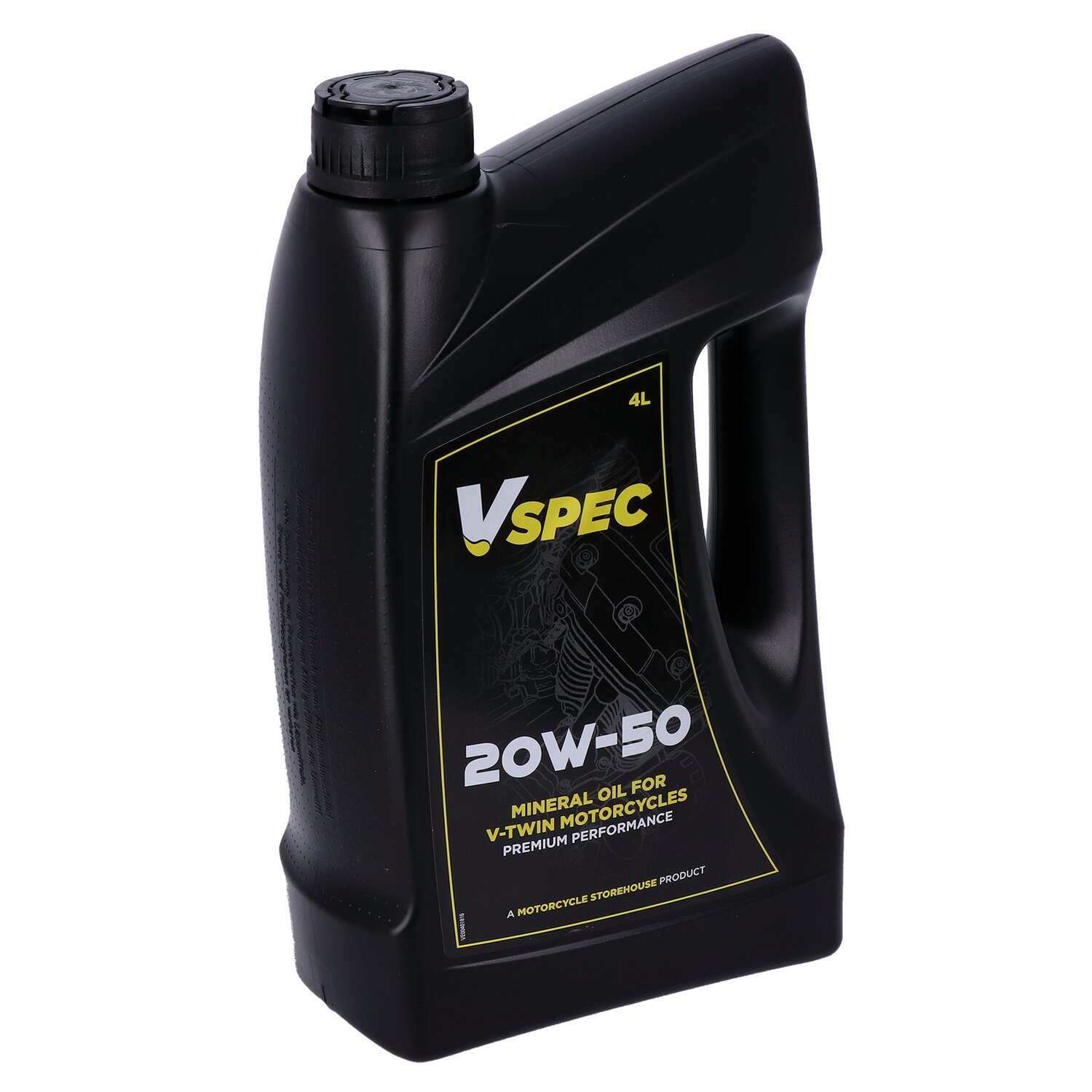 20W50 (mineral) motor oil. 4 liter bottle 84-25 Big Twin; 86-22 (NU) XL Sportster; 08-12 (NU) XR1200. Models for which a