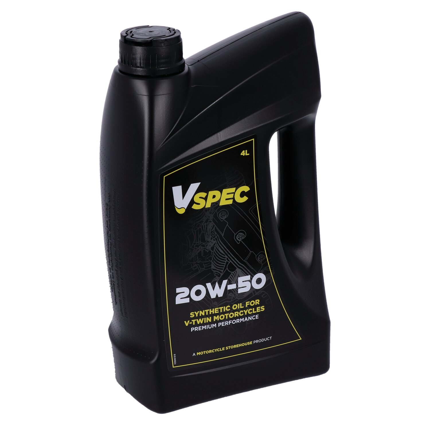 20W50 Full Synthetic motor oil. 4 liter bottle 84-25 Big Twin; 86-22 (NU) XL Sportster; 08-12 (NU) XR1200; 21-24 (NU) RA1250